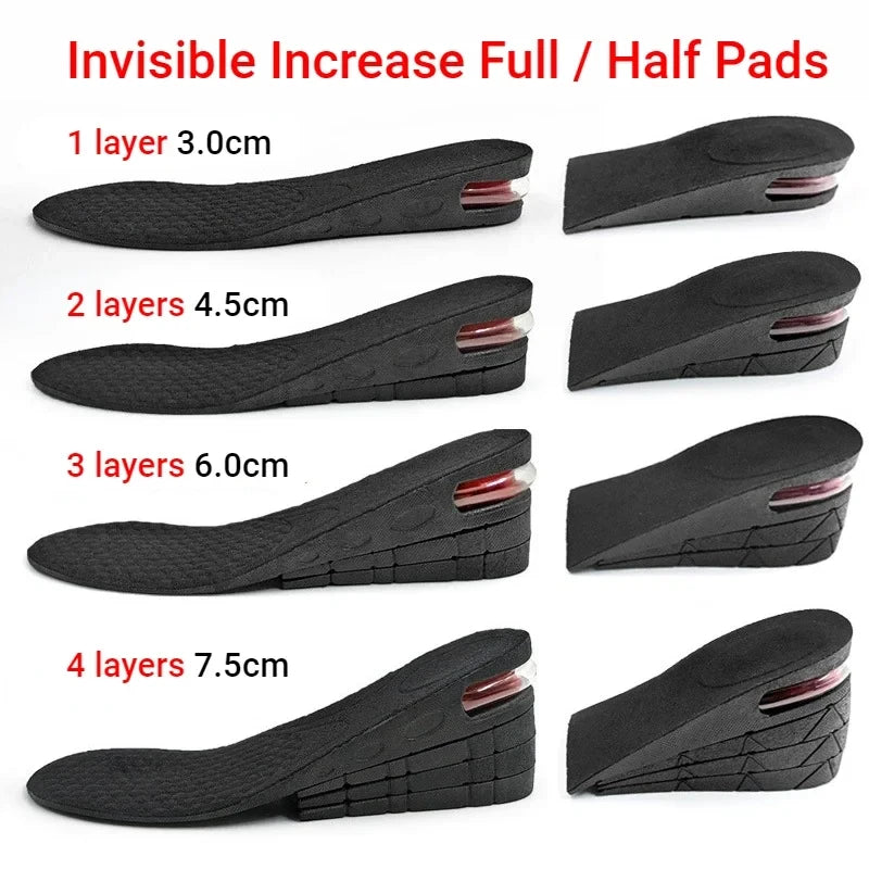 Cushioned Height Increasing Shoe Insoles