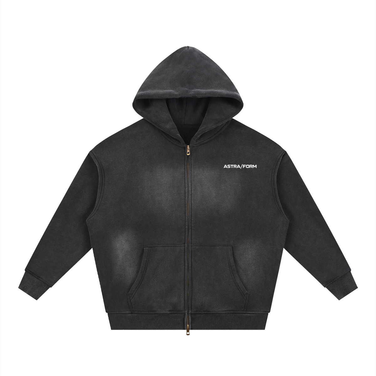 Sunfade Two-way Zipper Boxy Fleece Hoodie